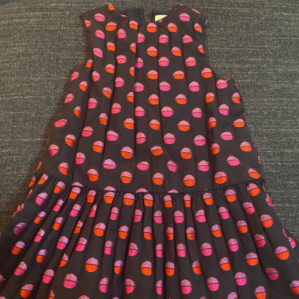Colorblock dots dress